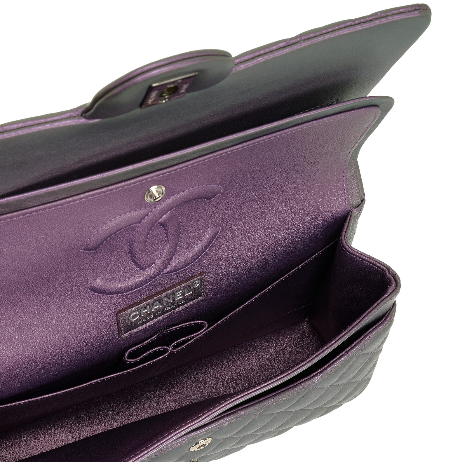 Medium Iridescent Classic Double Flap, &pound;4,900, Handbags, Purple, Lambskin Leather, Other view